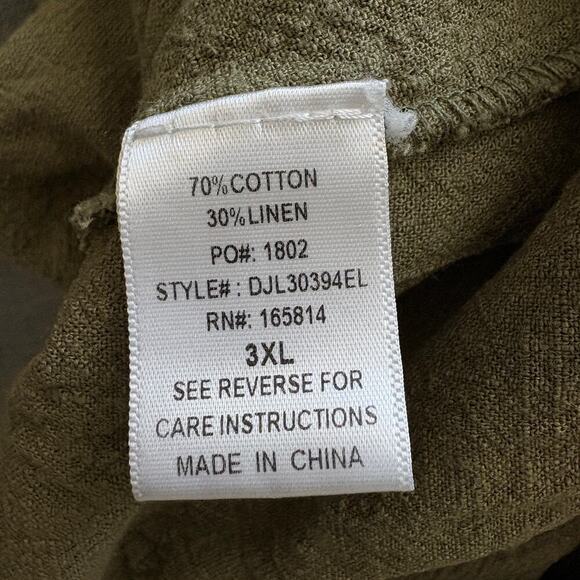 JLUXLABEL OLIVE EVITA LINEN DRAPED DRESS  Slit Adjustable Bustier 3XL SOLDOUT - Picture 9 of 10